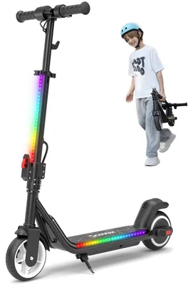 Immagine prodotto di iScooter: monopattino elettrico per bambini, con musica e luci, adatto a ragazzi dai 8 ai 14 anni, motore elettrico da 250W, 3