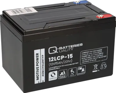 Image de Q-Batteries 12LCP-15 12V 15Ah Batterie plomb compatible scooter