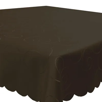 Produktbild von Tischdecke 130x300 cm Dunkelbraun Damast Ornamente eckig Circle Struktur bügelfrei pflegeleicht