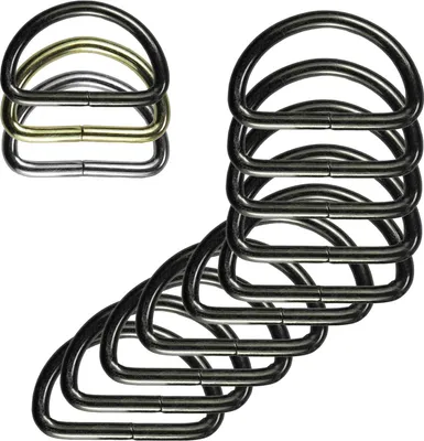 10 stabiler Halbringe D-Ringe anthrazit