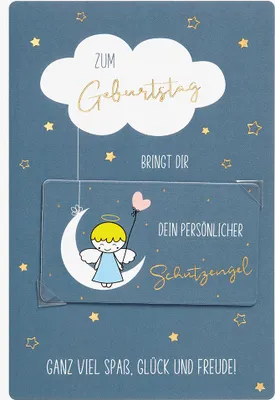 Produktbild von Geburtstag Glückwunschkarte mit Umschlag persönliche Schutzengelkarte