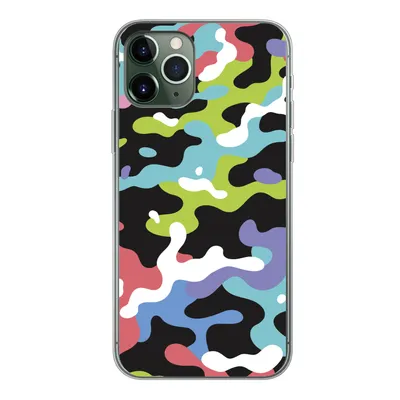 Produktbild von MuchoWow® Handyhülle Schutzhülle Hülle für iPhone 11 Pro Buntes Camouflage-Muster Silikon Softcase Handy Hülle - Handy