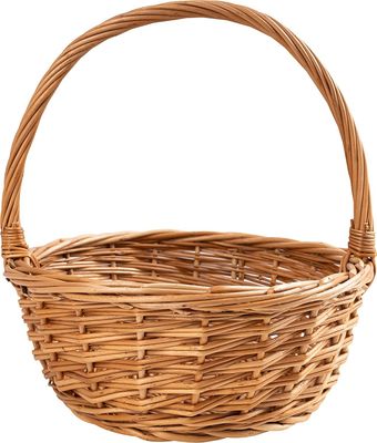 Creative Home Kleiner Weidenkorb mit Griff | Klein 22 x 22 x 26 cm (+/- 2 cm) | Handgeflochtener, Kleiner Osterkorb, Geschenkkorb, Obstkorb, Bügelkorb| Naturfarbe