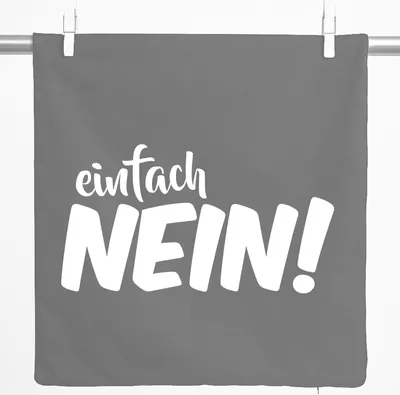 Produktbild von Huuraa Kissenbezug Einfach Nein Schriftzug 40x40cm Steel Grey Baumwolle Dekokissenbezug Geschenkidee