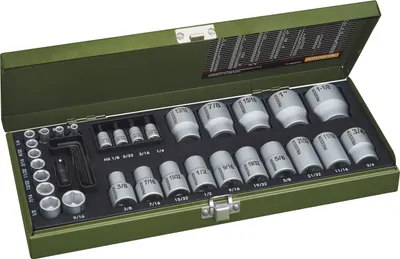 Produktbild von Proxxon Spezial-Steckschlüsselsatz für zöllige Schrauben (36-teilig), 23114