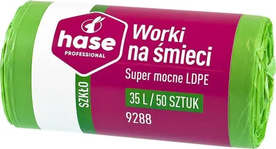 Zdjęcie produktu dla Worki do segregacji 35l szkło HASE SUPER MOCNE 50 szt. zielone