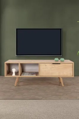 Productafbeelding van Skye Decor, hoogwaardige TV-standaard (3-delig) in saffier eikenhout, 100% melamine