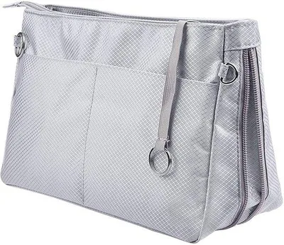 Image de Petits sacs de voyage gris avec fermeture à glissière et compartiments intérieurs
