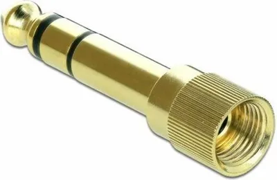 Produktbild von DELOCK Adapter 6,35mm Klinkenst.>3,5mm Klinkenbu.3pin Metall