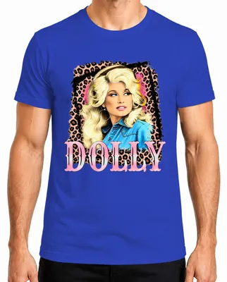 Zdjęcie produktu dla Dolly Parton, legenda country, westernowa piosenkarka, koszulka męska z motywem "Cowgirl", kolor niebieski, rozmiar 3XL