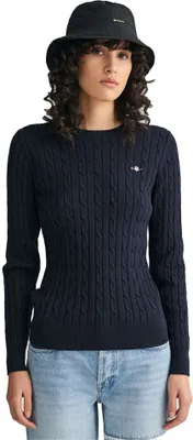 Image de Torsadé Pull ras du cou en coton stretch