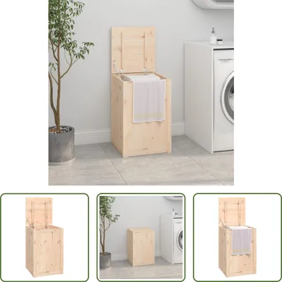 Immagine prodotto di The Living Store Cassettone per lavanderia 44x44x66 cm in legno di pino massiccio