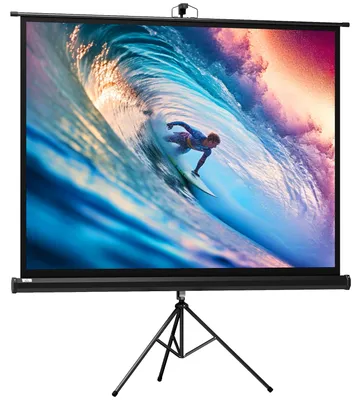 Produktbild von Projektionsleinwand im 4:3-Format, Kinoleinwand, Präsentationsfläche für Zuhause oder Büro, Schwarz