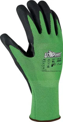 Produktbild von U-Power Kalix Sicherheits-Arbeitshandschuhe Polyester Touchscreen Grün 11/XXL
