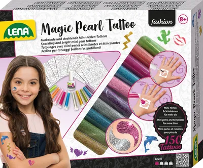 Produktbild von LENA Magic Pearl Tattoo Mini Perlen und Schablonen 150 Tattoos