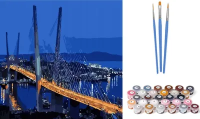 Obrázok produktu pre Norimpex Maľovanie podľa čísel: Most v noci, plátno na ráme 40x50 cm