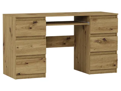 Obrázok produktu pre Počítačový písací stôl 135 cm, 6 zásuviek, FRAMIRE N-32 artisan