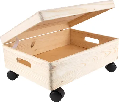 Image de Creative Deco Boîte XL en Bois àReproductioner - 40 x 30 x 14 cm - Couvercle, Poignées