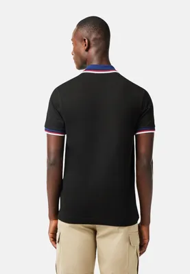 Produktbild von Lacoste Herren Poloshirt Regular Fit mit kurzem Arm, 3-Knopfleiste und Kontraststreifen-Kragen