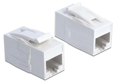 Obrázok produktu pre DeLOCK 86299, Plochý, Biela, RJ-45, RJ-45, Samica, Samica