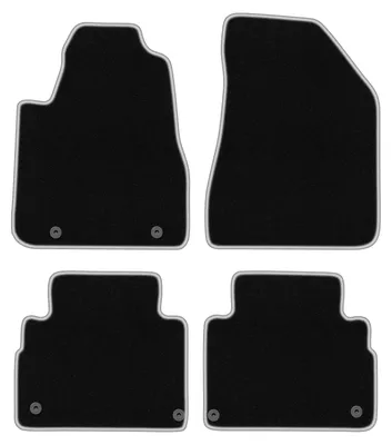 Produktbild von Fußmatten Automatten Velours Schwarz/Silber für Lexus RX II 2003-2008 Set 4-tlg