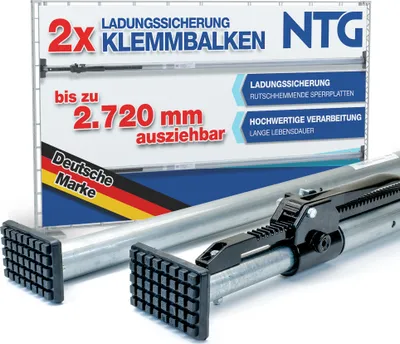 Produktbild von 2 x Klemmbalken, Alu, LKW, 2350-2720 mm, Sperrbalken, Ladungssicherung.