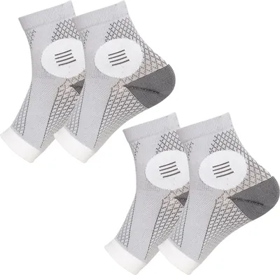Produktbild von 2 Paar atmungsaktive Neuropathie-Socken für Damen und Herren zur Schmerzlinderung, Fußkompressionsmanschette, zehenfrei, Arthritis-Knöchelschutz, Stützbandage