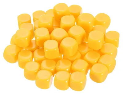 Produktbild von Acrylwürfel gelb, 1,6 cm, 50 Stück, für DIY und Spiele