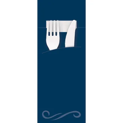 Productafbeelding van Franz Mensch bestekzakken, blauw,Mix, witte servetten 33 x 33 cm, 2-laags, 520 stuks