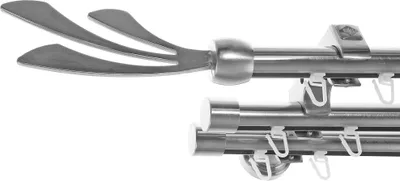Produktbild von Innenlauf Edelstahl Look Gardinenstange 20mm Wandträger 3-läufig mit Schweif H60 E84E30 II+ 1x B20I