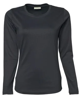 Image de Tee Jays T-shirt à manches longues pour femmes, encolure ronde, manches longues FK911 (M) (gris foncé)