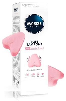 Immagine prodotto di MY.SIZE Woman Soft Tampons Mini, 20 Pezzi, Senza Filo per Sport, Amore e spa