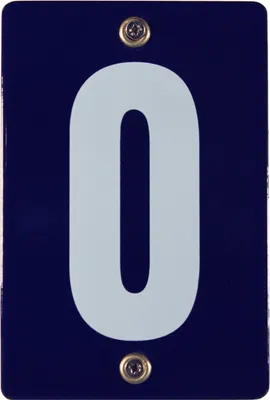 Produktbild von Hausnummernschild 0 Null O Emaille Hausnummer Schild 12x8 cm Haus Nummer Zahl Ziffer Metallschild
