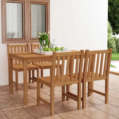 Produktbild von Möbel 5-tlg. Garten-Essgruppe Massivholz Teak - Terrassenmöbel 3059929