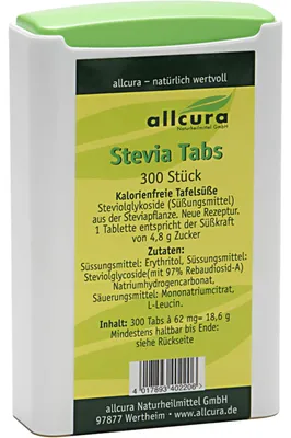 Obrázek produktu pro Allcura Stevia Tabs, 300 st. tablet