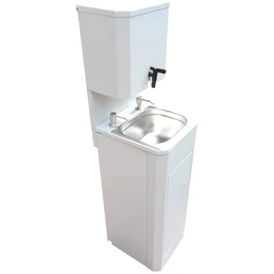 Produktbild von Mobiles Waschbecken mit Warmwasser 50°C | Autark ohne Wasseranschluss | Spüle mit Frisch- & Abwassertank | Gastro Kosmetik Werkstatt | NRb
