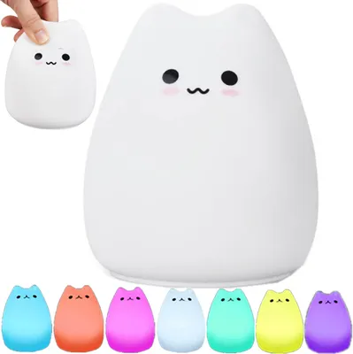 Produktbild von Nachtlicht Silikon LED Touch Nachttischlampe Kinder Baby Nachtlampe Schlaflicht Dimmbar Licht Lampe USB Kinderzimmer Schlafzimmer Geschenk Retoo