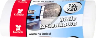 Zdjęcie produktu dla Worki na śmieci do łazienki 12 L białe worki łazienkowe 20 sztuk małe HDPE