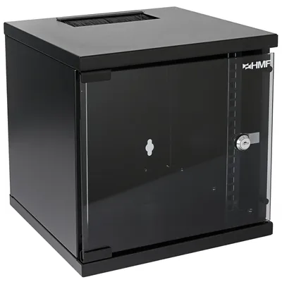 Produktbild von Serverschrank 10 Zoll, 6 HE, HMF Netzwerkschrank 31,2 x 30 x 32,7 cm, Schwarz