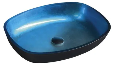 Imagen del producto de Sapho: Lavabo de encimera para vidrio, 54x39,5 cm, color azul