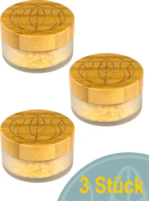 Produktbild von Bienenwachs-Kerze im Glas, Bambusdeckel mit Gravur