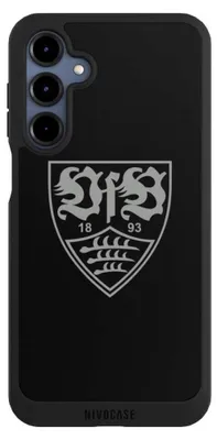 Produktbild von NIVOCASE Handyhülle für Samsung Galaxy A16 5G  Hülle NIVOpure Case Schwarz Logo Offizielles Lizenzprodukt VfB Stuttgart