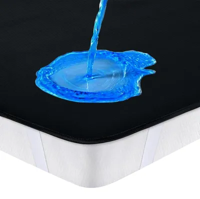 Produktbild von Matratzenschoner 200x200 cm Wasserdicht Schwarz Mikrofaser Waschbar