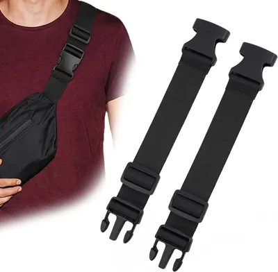 Produktbild von Elastische Nylon Riemverlängerung, 2-teilig, verstellbar, schwarz, für Heuptaschen