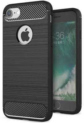 Obrázek produktu pro NALIA pouzdro na mobilní telefon pro Apple iPhone 7, karbonový vzhled Stylové pouzdro na mobilní telefon, černé