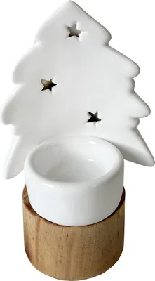 Produktbild von Teelichthalter Weihnachtsbaum Porzellan