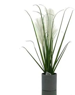 Produktbild von DPI Grasarrangement im grauen Topf 50 cm - Kunstpflanzen