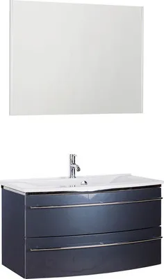 Produktbild von Marlin Badmöbel-Set 3040 BxHxT 92,4 x 198,2 x 48 cm Frontfarbe anthrazit mit Waschtisch Mineralmarmor und , Spiegel mit