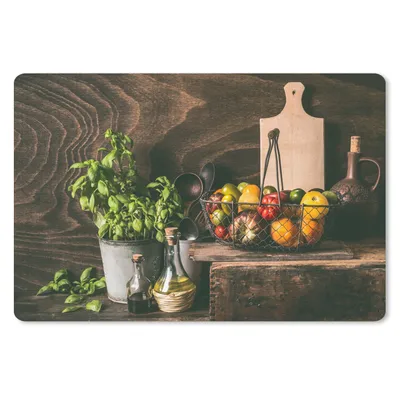 Produktbild von MuchoWow® Mauspad Mousepad Gemüse - Kräuter - Rustikal - Stilleben - Basilikum 27x18 cm - Mousepads - Maus Mat - Pad - Mausunterlage - Büroartikel - Desk Matten