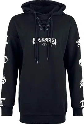 Produktbild von Gothicana by EMP Damen schwarzer Kapuzenpullover mit Rippbündchen L